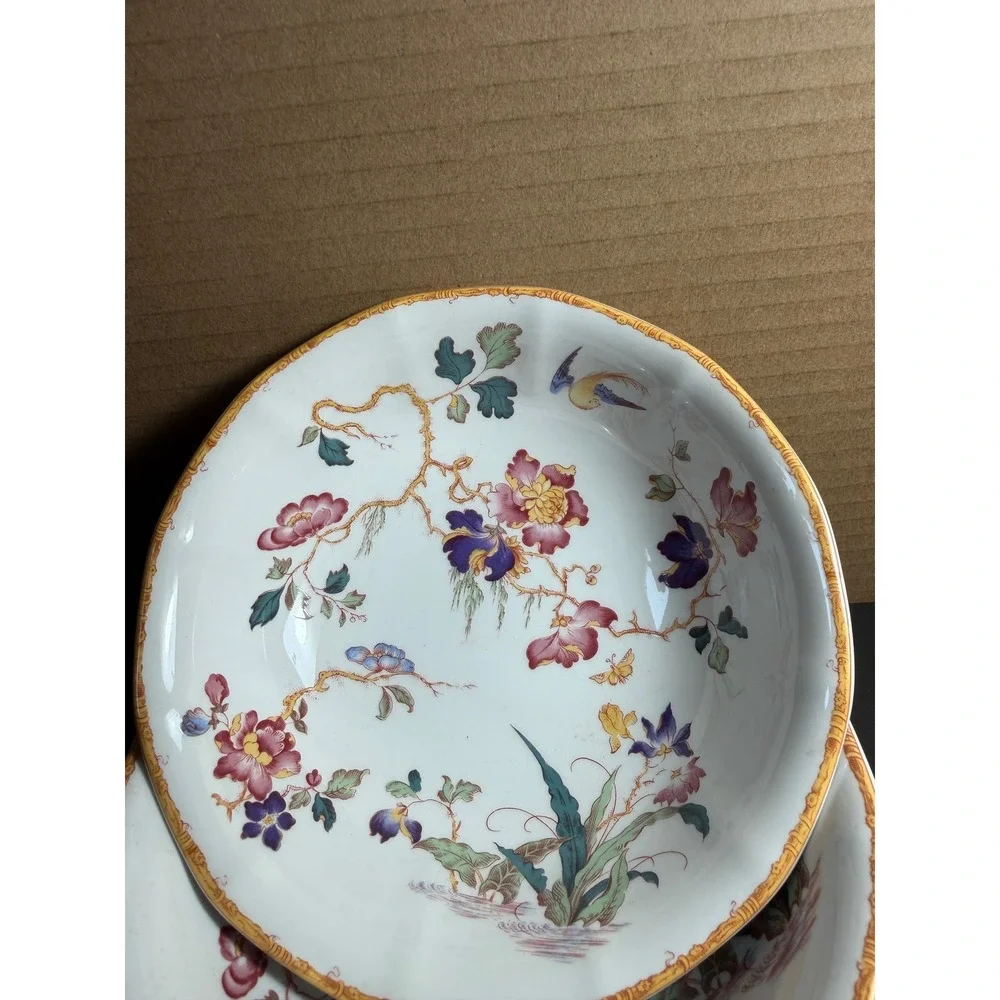 Wedgwood Devon Rose Georgetown Chinoiserie Cereal Bowls Set of 4 Made in England